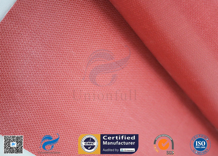 1000mm Wide 50m Long 40/40g Double - Sided Red Silicone Coated Fiberglass Fabric