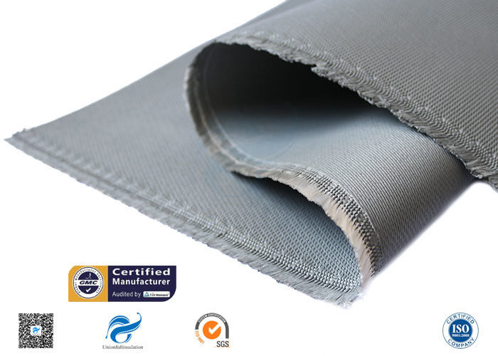 0.7mm Grey Silicone Coated Fabric / High Temperature Resistant High Silica Cloth