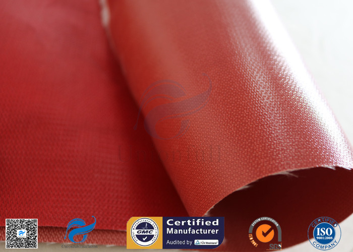 Removable Insulation Jacket 0.45mm Red Color 510g Silicone Coated Fiberglass Fabric