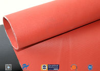 Fire Resistant Red 0.45mm Silicone Coated Fiberglass Fabric For Smoke Screen