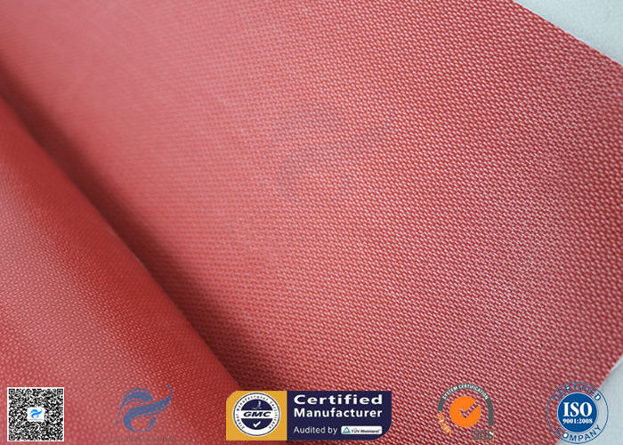 Fire Blanket 480g 0.43mm High Strength Silicone Coated Fiberglass Fabric Red Color