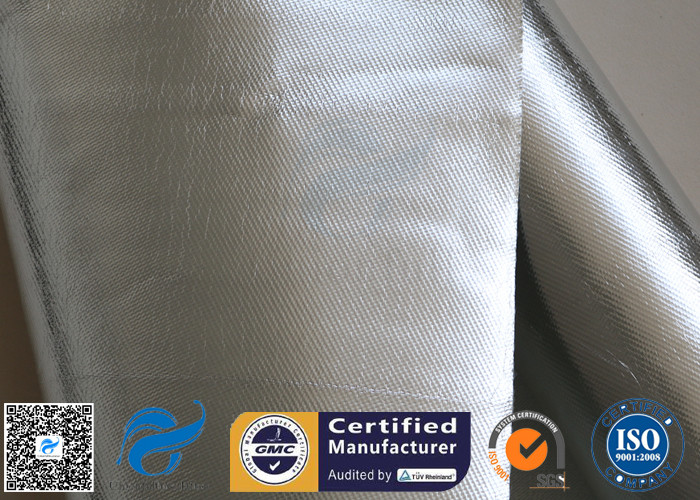 0.9mm Heat Resistant Silver Coated Fabric Aluminium Foil Fiberglass Fabric 1000℉